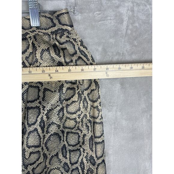 Vintage Python Snake Print Pleated Straight S/M Skirt Vamp Mob Wife Office Siren - Picture 7 of 10